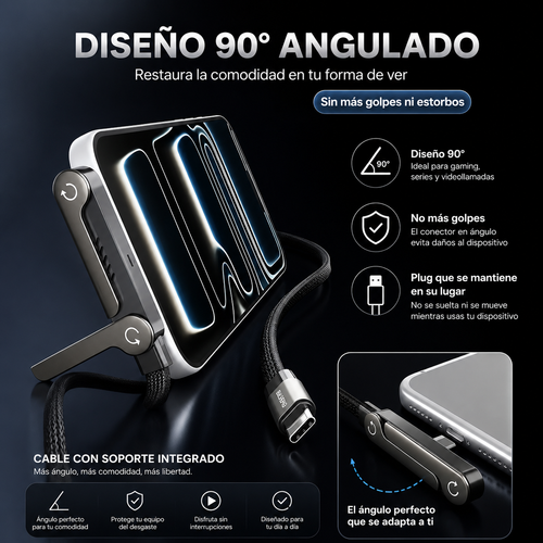Cable de Carga Plegable con Soporte